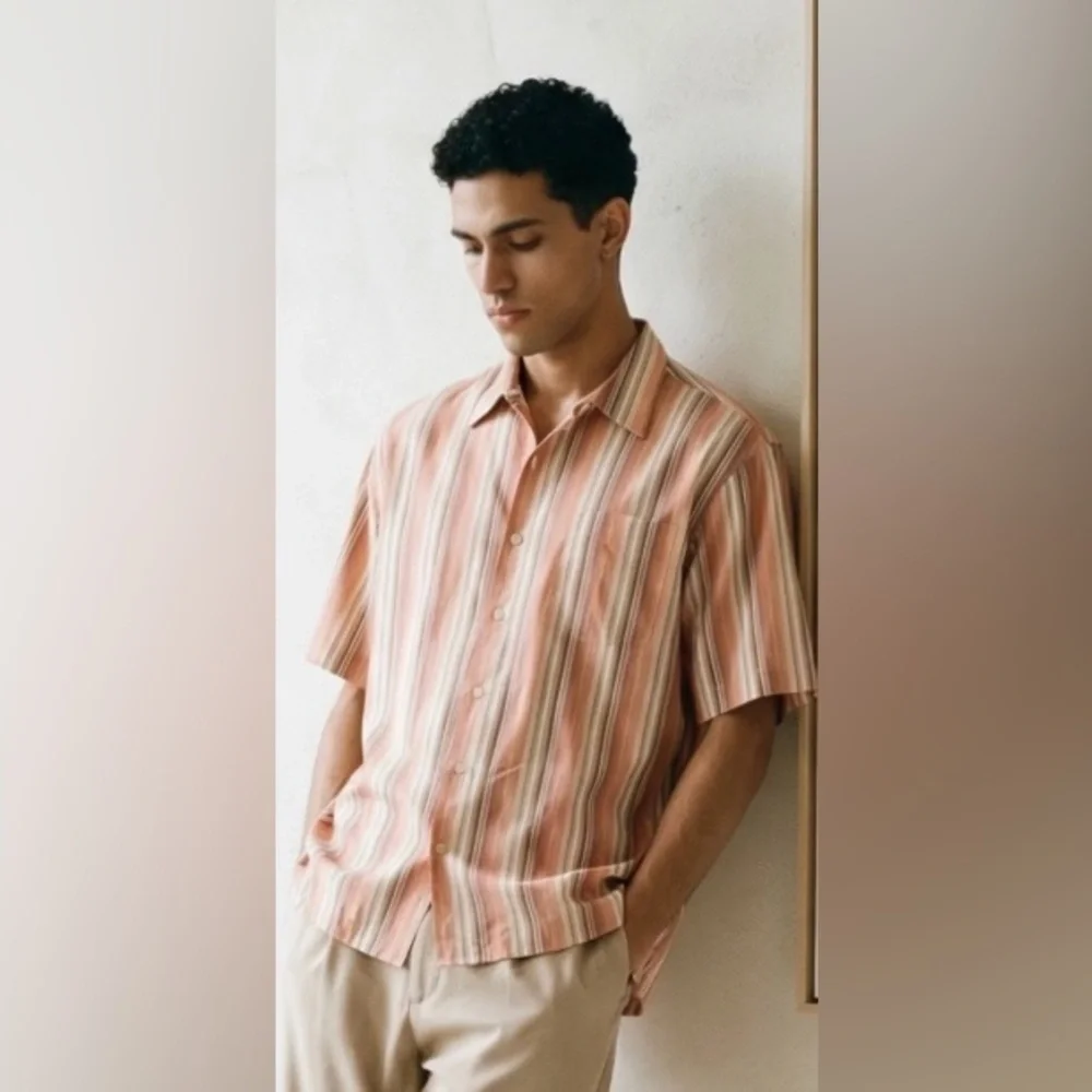 Tommy Bahama Mens Shirt Sleeve Silk Button Up Shirt